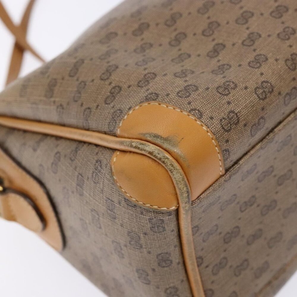 Authentic GUCCI Micro GG Supreme Shoulder Bag PVC Beige Gold - Picture 6 of 16